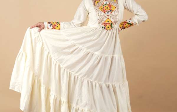 Dal Silk With Embroidery Sequnce And Mirror Work Gown