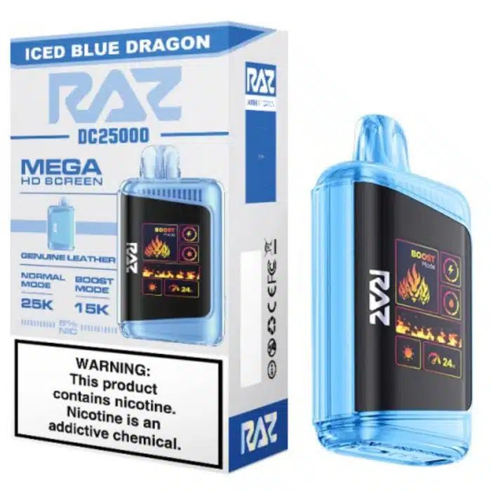 Iced Blue Dragon RAZ Vape DC25000  Review