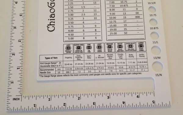 Knitting Gauge Charts