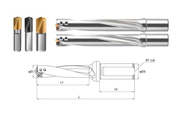 The replaceable alloy drill has interchangeable cutting tips